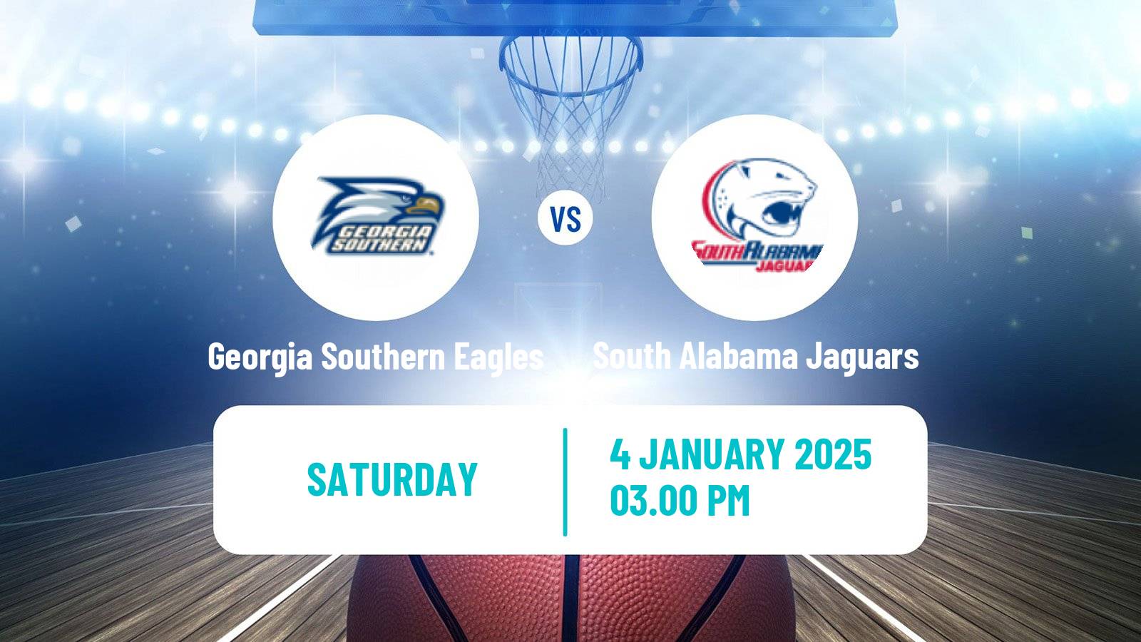 Basketball NCAA College Basketball Georgia Southern Eagles - South Alabama Jaguars