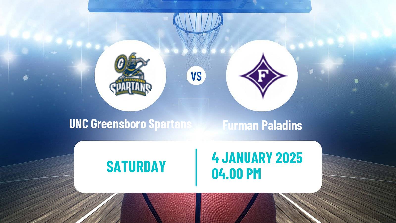 Basketball NCAA College Basketball UNC Greensboro Spartans - Furman Paladins