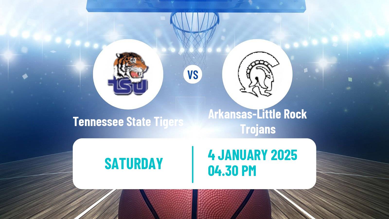 Basketball NCAA College Basketball Tennessee State Tigers - Arkansas-Little Rock Trojans