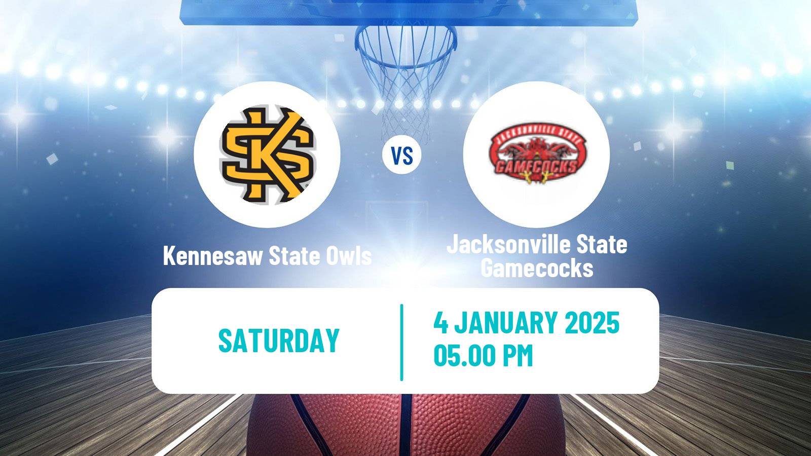 Basketball NCAA College Basketball Kennesaw State Owls - Jacksonville State Gamecocks