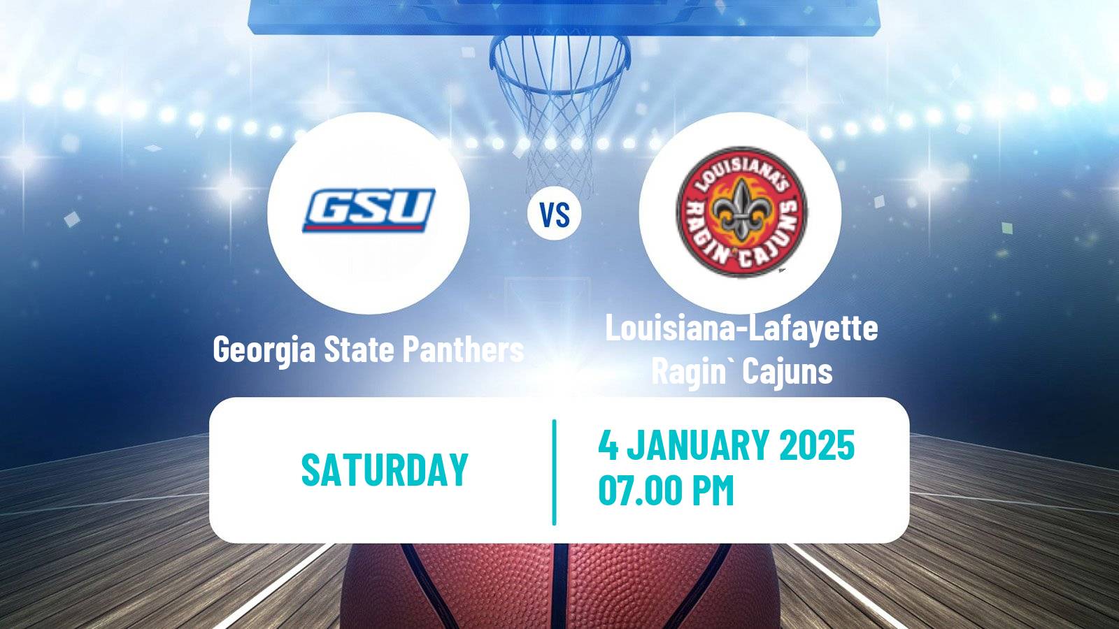 Basketball NCAA College Basketball Georgia State Panthers - Louisiana-Lafayette Ragin` Cajuns