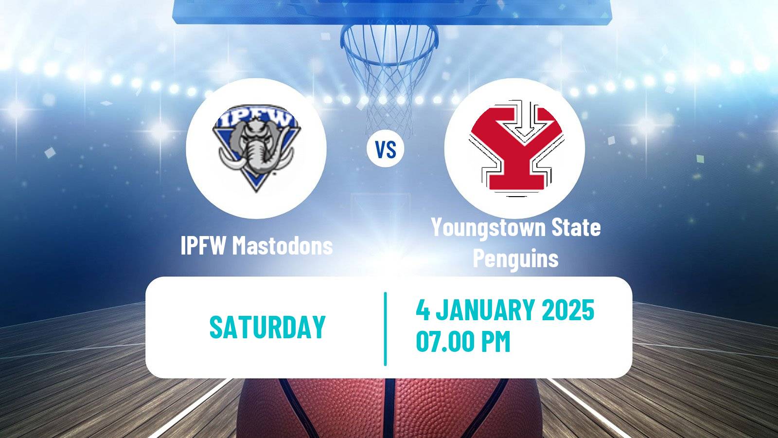 Basketball NCAA College Basketball IPFW Mastodons - Youngstown State Penguins