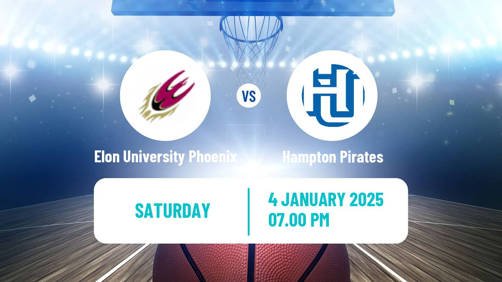 Basketball NCAA College Basketball Elon University Phoenix - Hampton Pirates