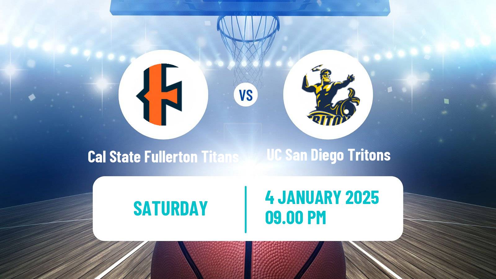 Basketball NCAA College Basketball Cal State Fullerton Titans - UC San Diego Tritons