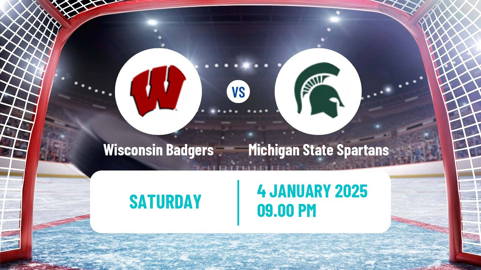 Hockey NCAA Hockey Wisconsin Badgers - Michigan State Spartans