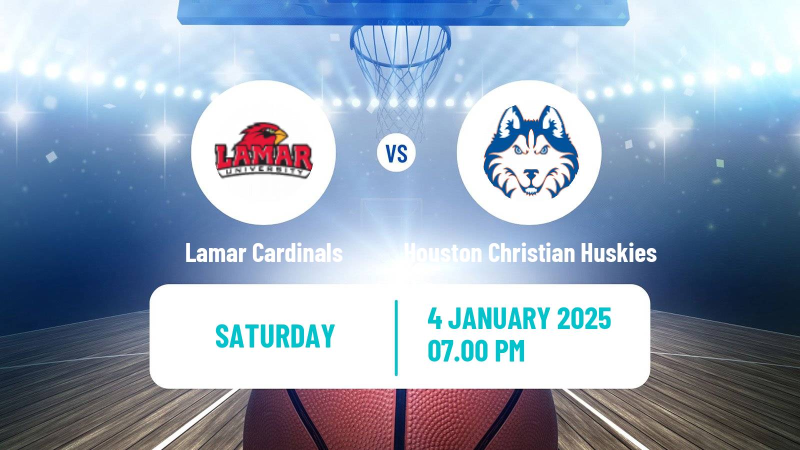 Basketball NCAA College Basketball Lamar Cardinals - Houston Christian Huskies