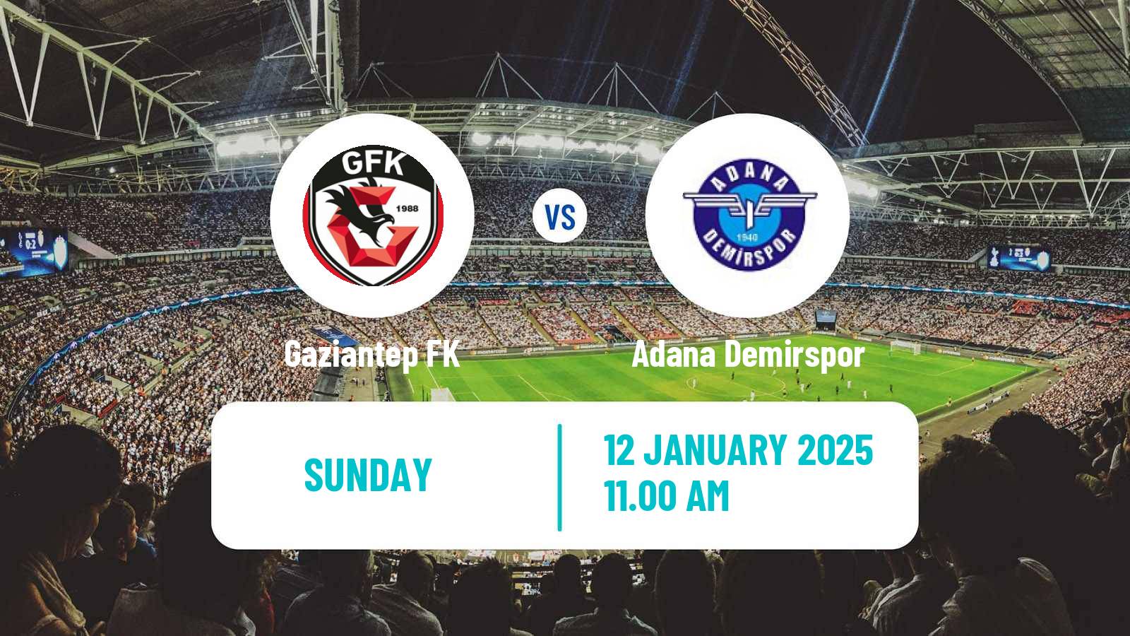 Soccer Turkish Super League Gaziantep - Adana Demirspor