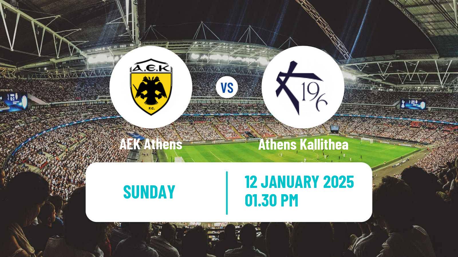 Soccer Greek Super League AEK Athens - Athens Kallithea