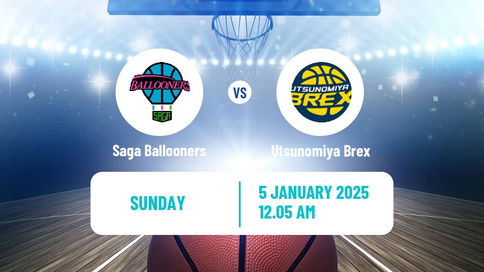 Basketball BJ League Saga Ballooners - Utsunomiya Brex