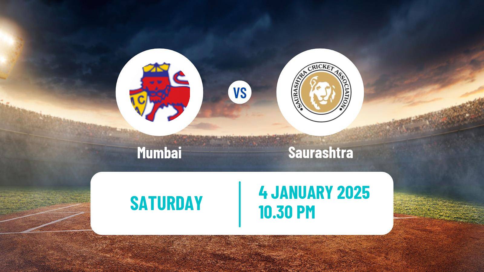 Cricket Vijay Hazare Trophy Mumbai - Saurashtra