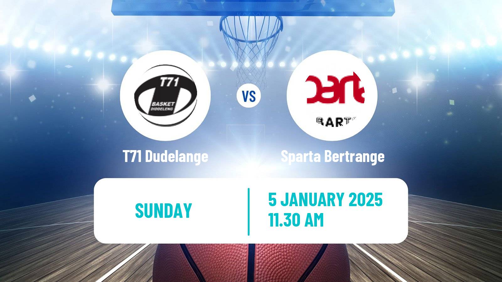 Basketball Luxembourg LBBL Basketball T71 Dudelange - Sparta Bertrange