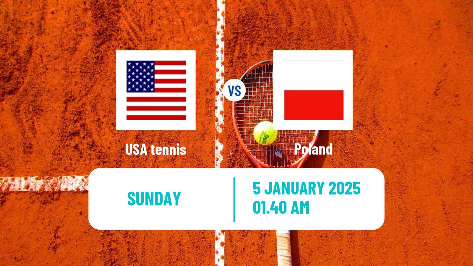 Tennis United Cup Teams Mix Tennis USA - Poland