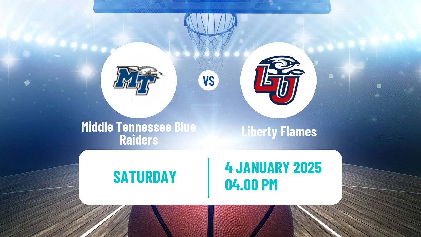 Basketball NCAA College Basketball Women Middle Tennessee Blue Raiders - Liberty Flames