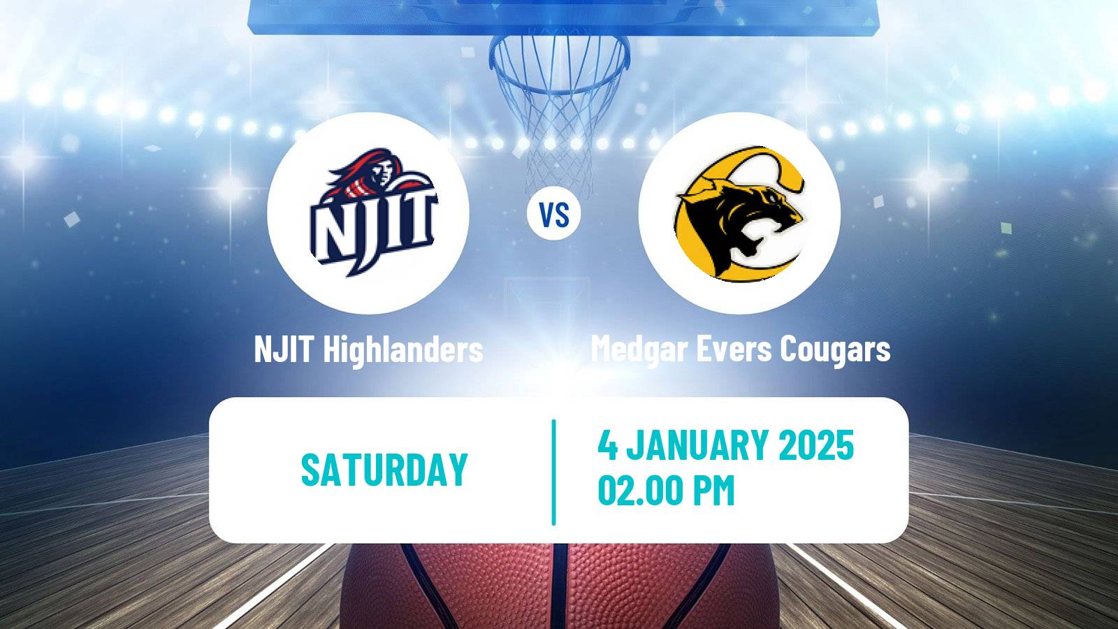 Basketball NCAA College Basketball NJIT Highlanders - Medgar Evers Cougars