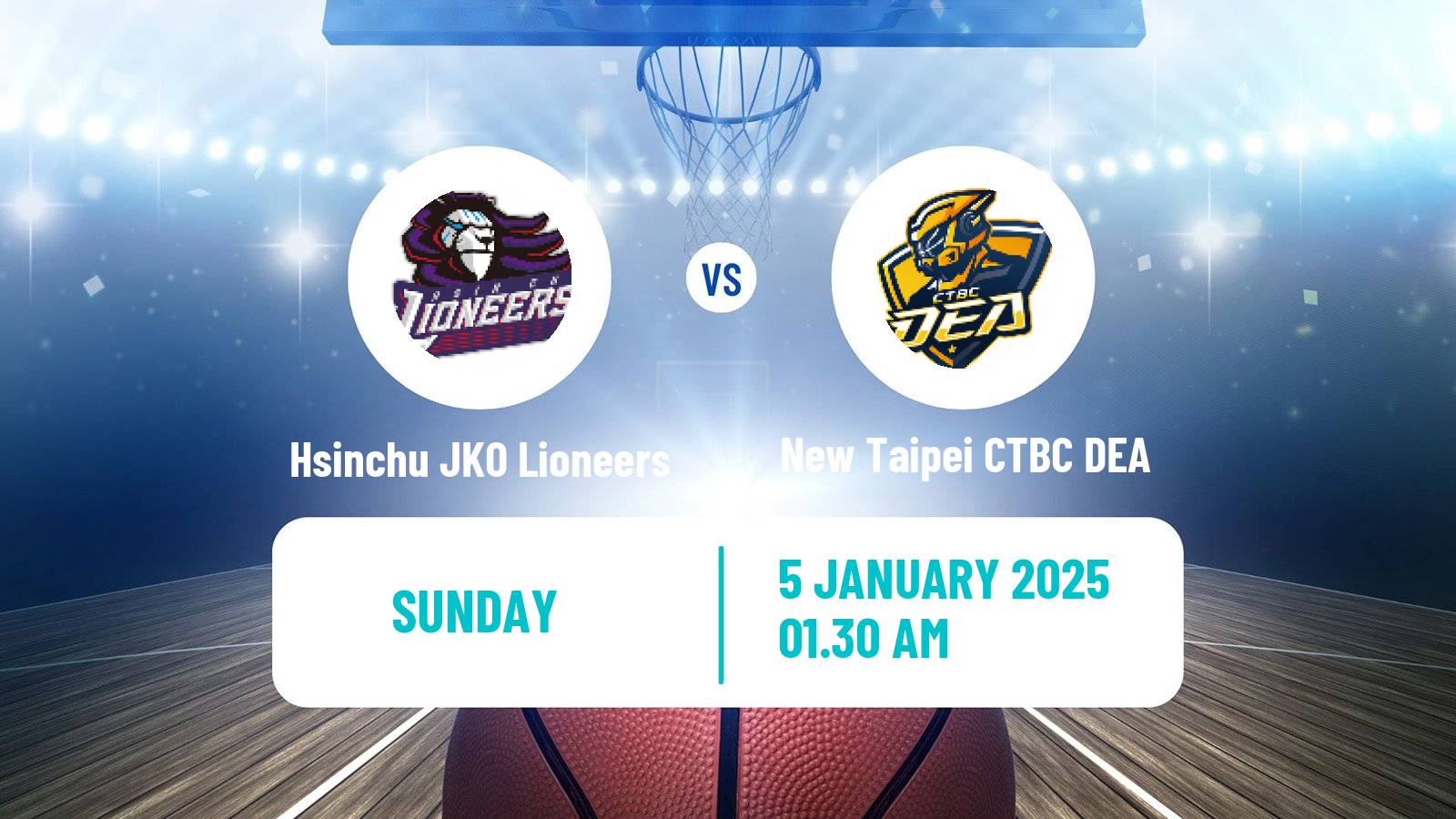 Basketball Taiwan TPBL Hsinchu JKO Lioneers - New Taipei CTBC DEA