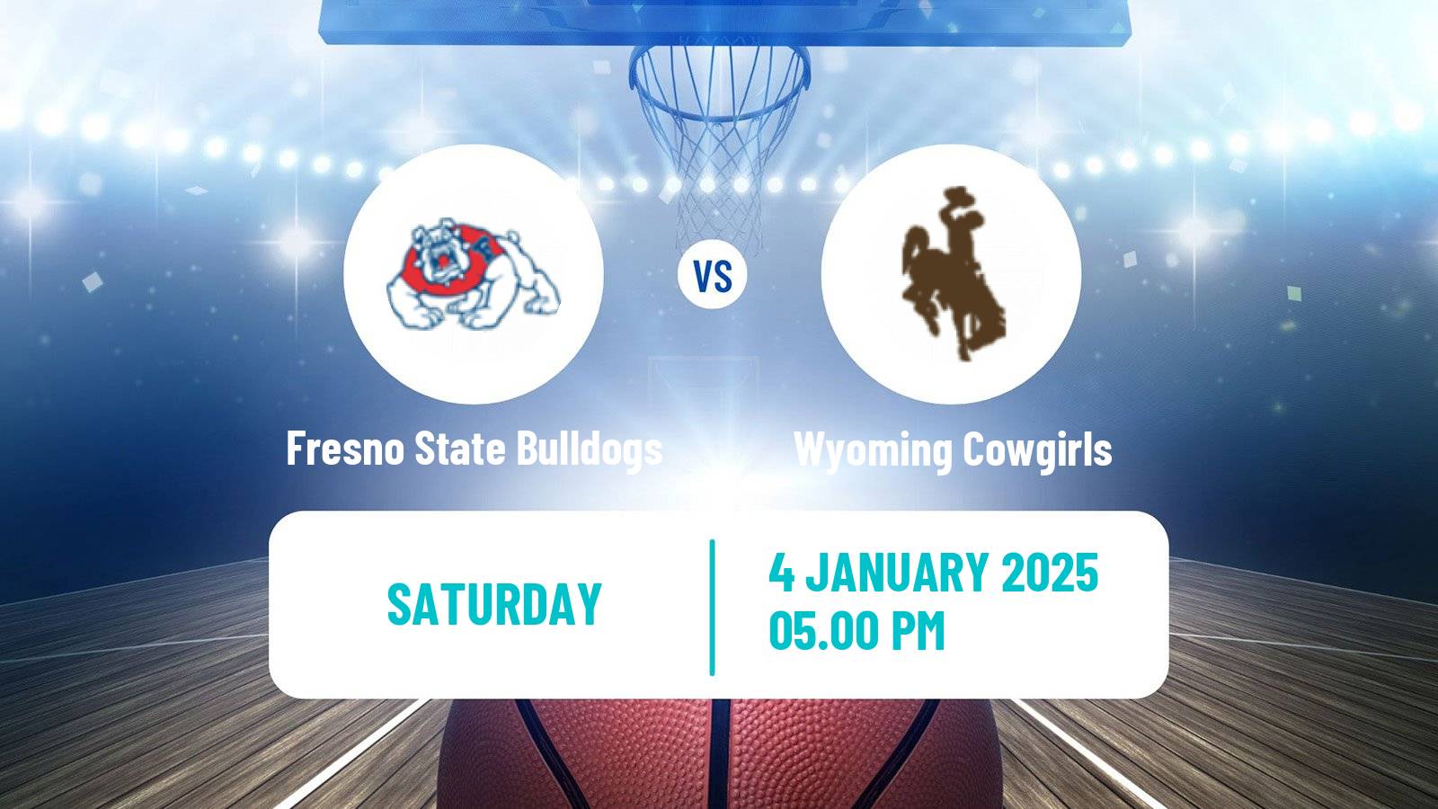 Basketball NCAA College Basketball Women Fresno State Bulldogs - Wyoming Cowgirls