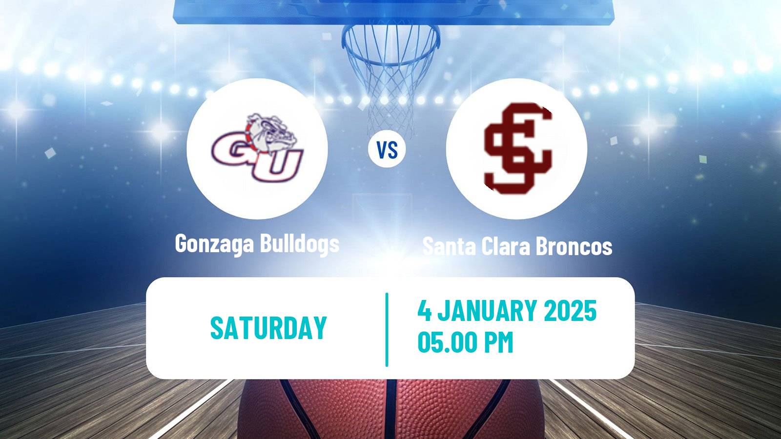 Basketball NCAA College Basketball Women Gonzaga Bulldogs - Santa Clara Broncos