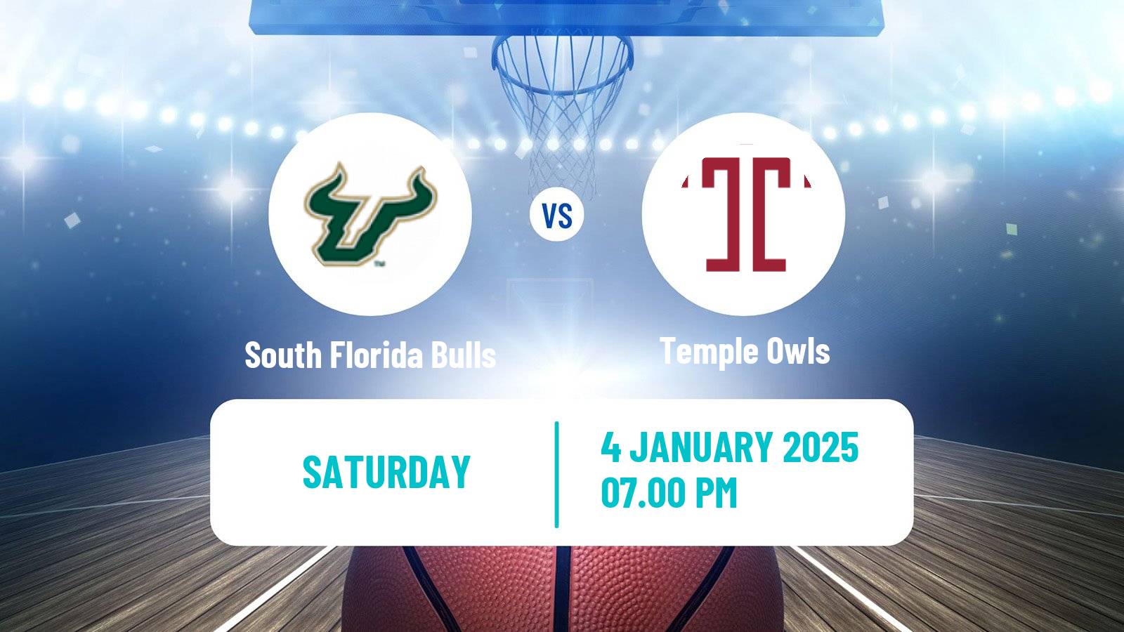 Basketball NCAA College Basketball Women South Florida Bulls - Temple Owls