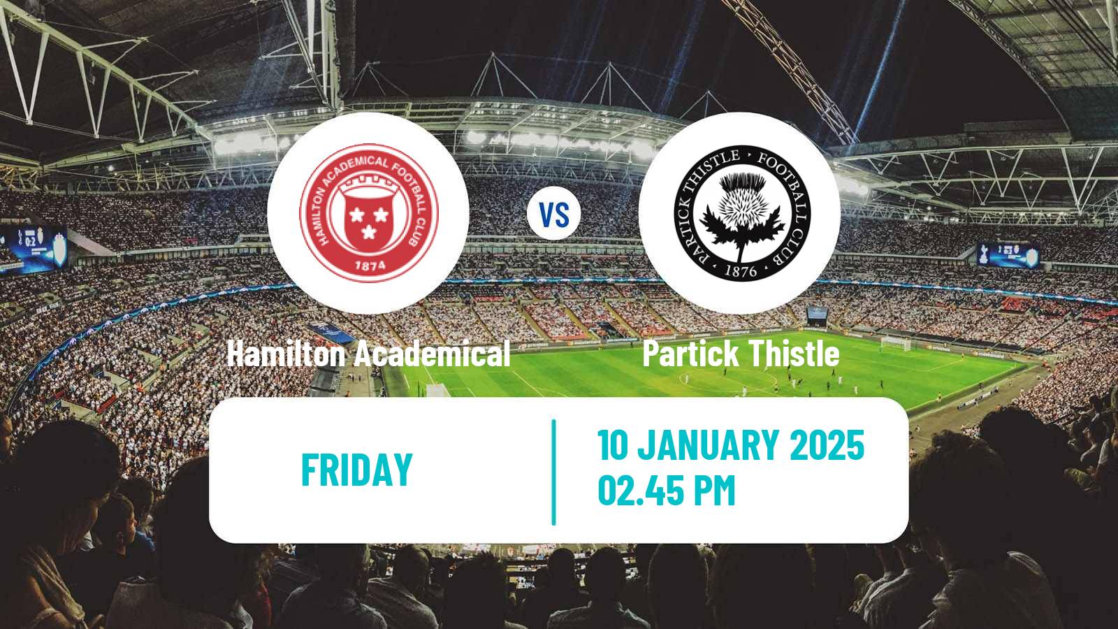 Soccer Scottish Football Championship Hamilton Academical - Partick Thistle