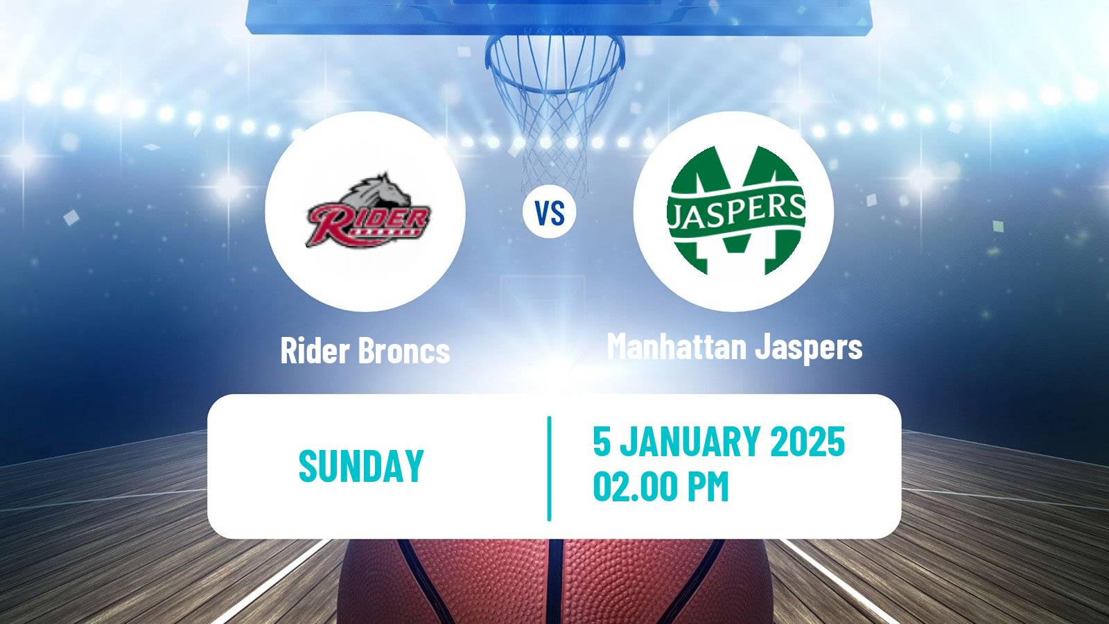 Basketball NCAA College Basketball Rider Broncs - Manhattan Jaspers