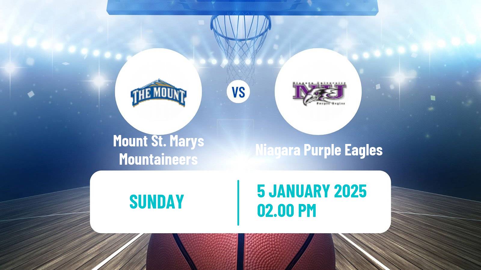 Basketball NCAA College Basketball Mount St. Marys Mountaineers - Niagara Purple Eagles