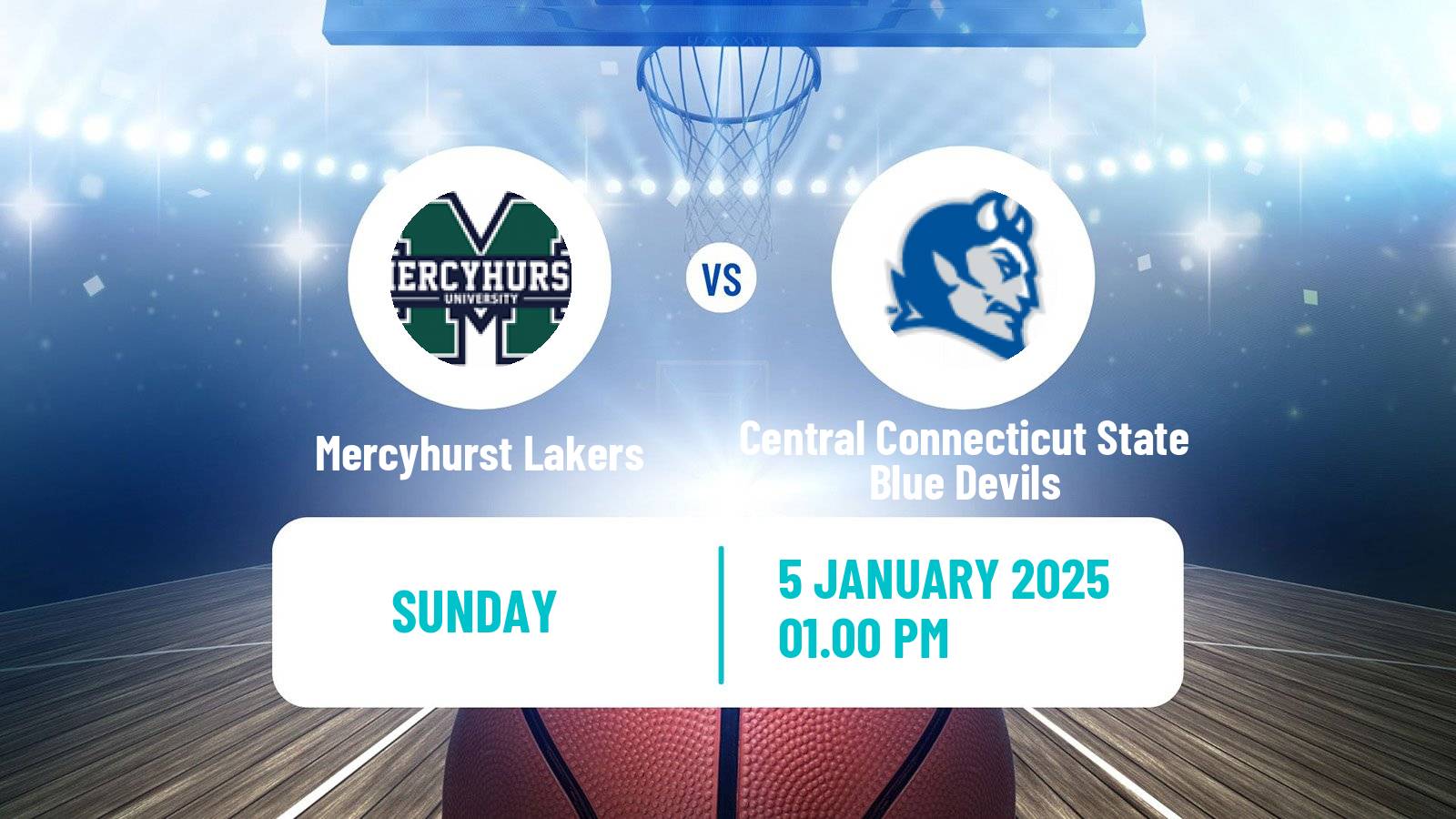 Basketball NCAA College Basketball Mercyhurst Lakers - Central Connecticut State Blue Devils