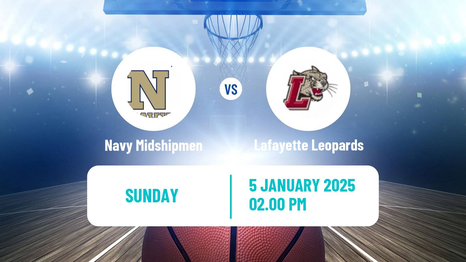 Basketball NCAA College Basketball Navy Midshipmen - Lafayette Leopards