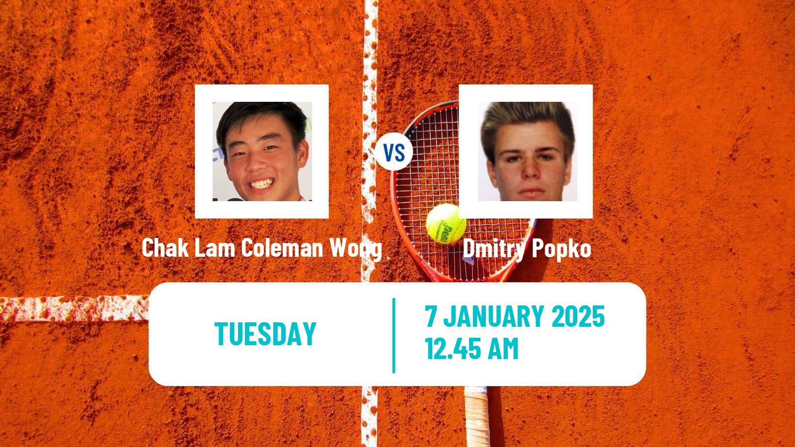 Tennis ATP Australian Open Chak Lam Coleman Wong - Dmitry Popko