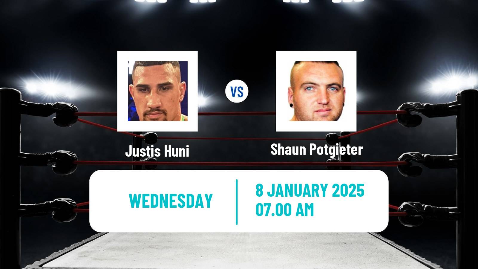 Boxing Heavyweight IBF Pacific WBO Global Titles Men Justis Huni - Shaun Potgieter