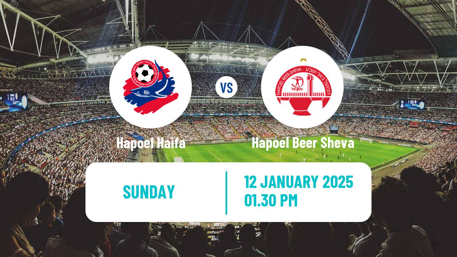 Soccer Israeli Ligat haAl Hapoel Haifa - Hapoel Beer Sheva