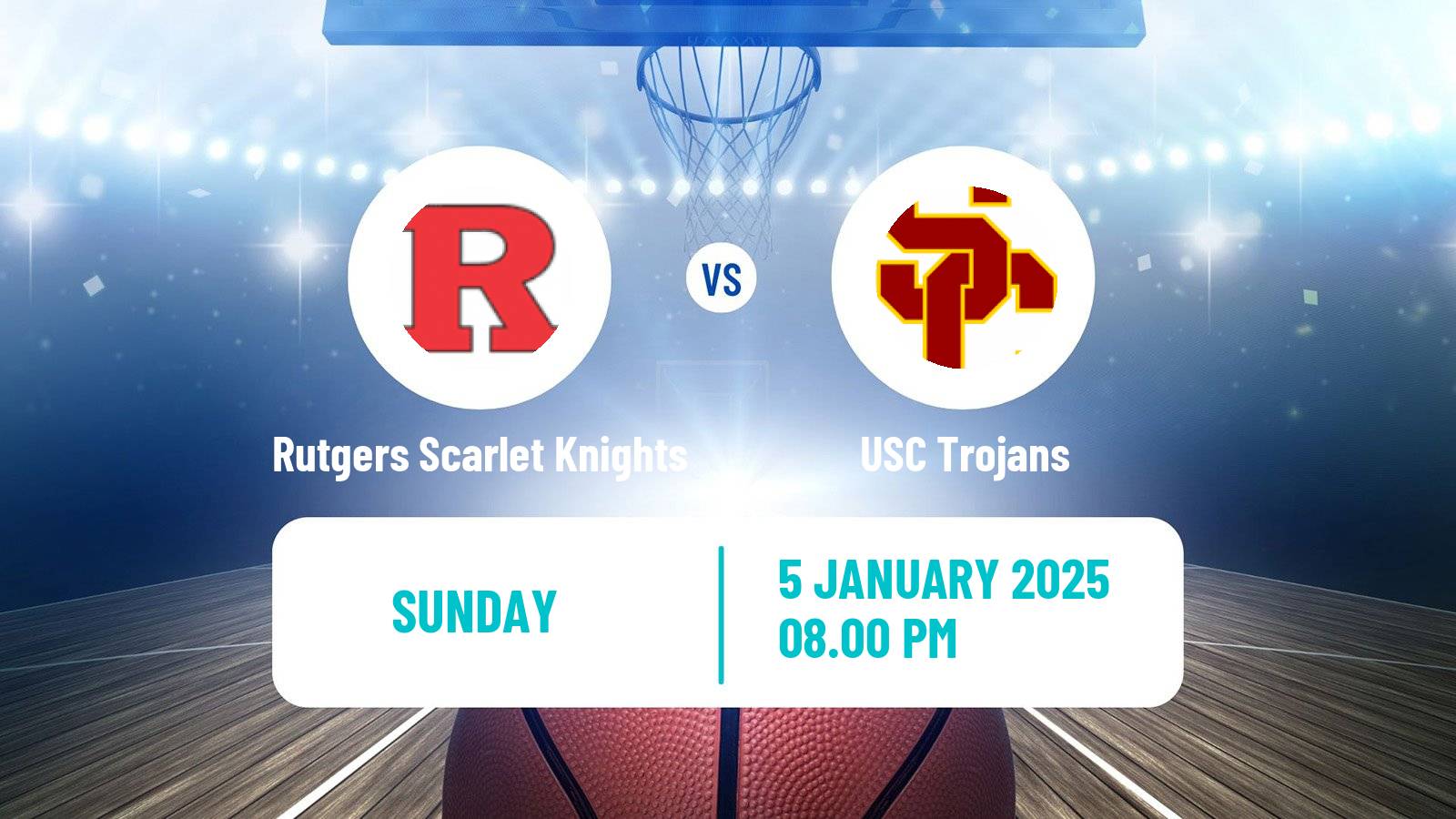 Basketball NCAA College Basketball Women Rutgers Scarlet Knights - USC Trojans