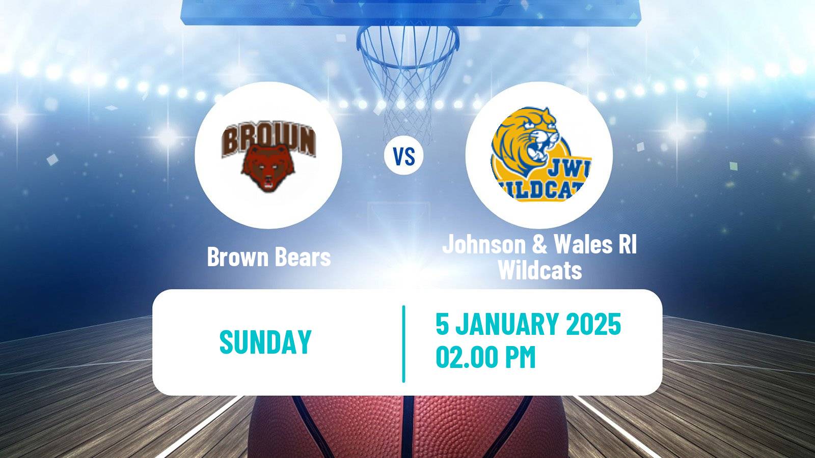 Basketball NCAA College Basketball Brown Bears - Johnson & Wales RI Wildcats