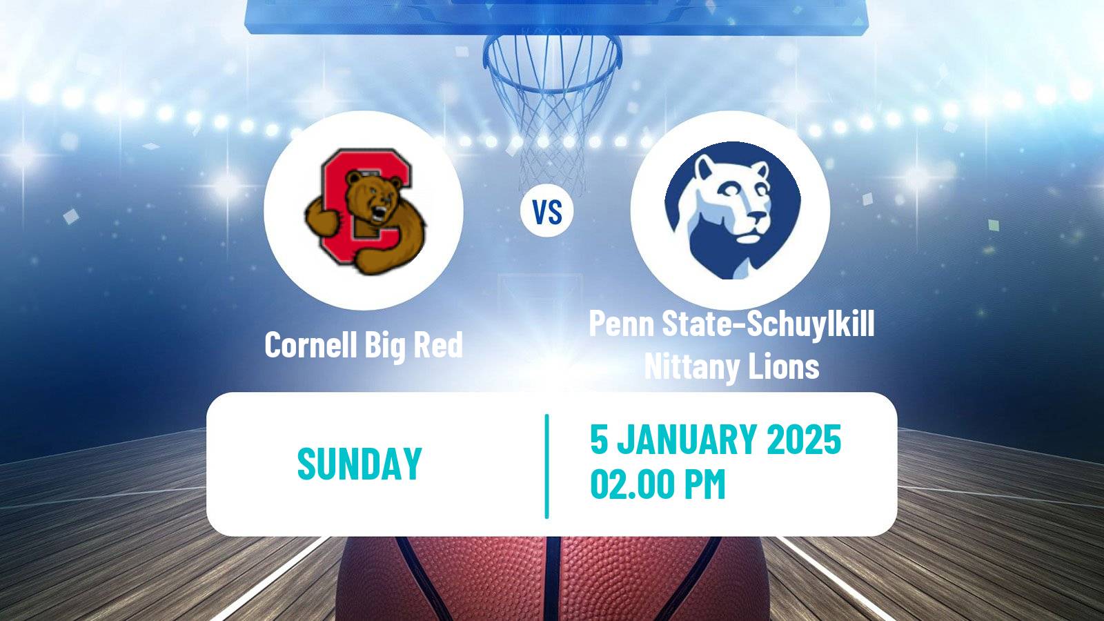 Basketball NCAA College Basketball Cornell Big Red - Penn State–Schuylkill Nittany Lions