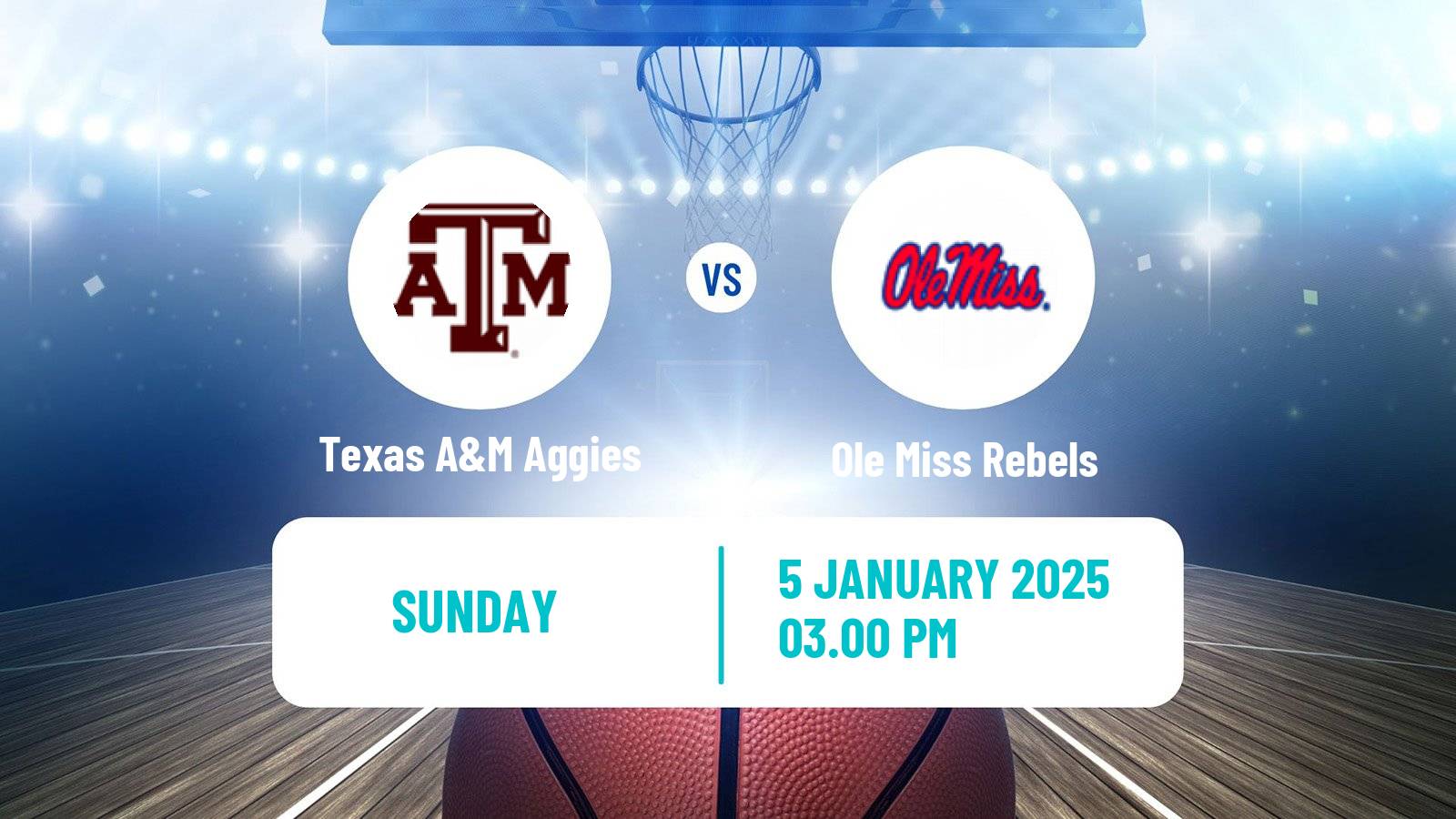 Basketball NCAA College Basketball Women Texas A&M Aggies - Ole Miss Rebels