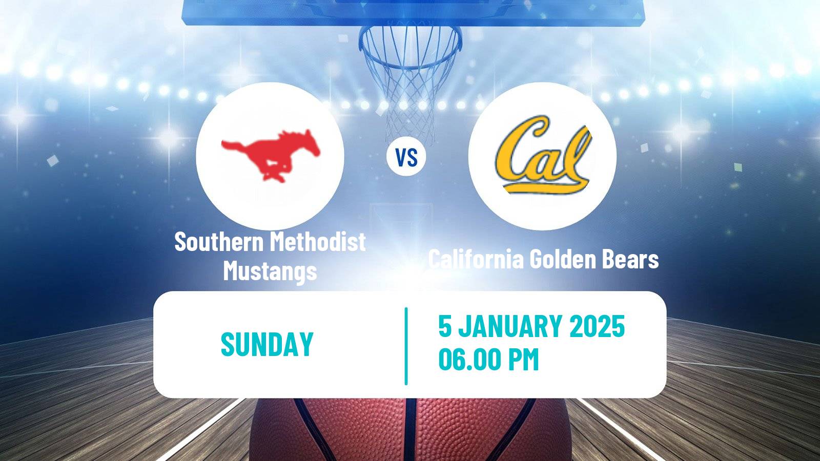 Basketball NCAA College Basketball Women Southern Methodist Mustangs - California Golden Bears