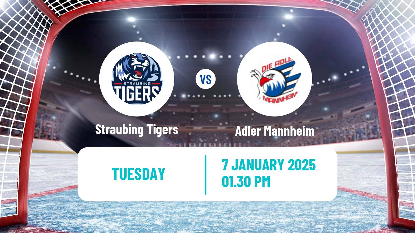 Hockey German Ice Hockey League Straubing Tigers - Adler Mannheim