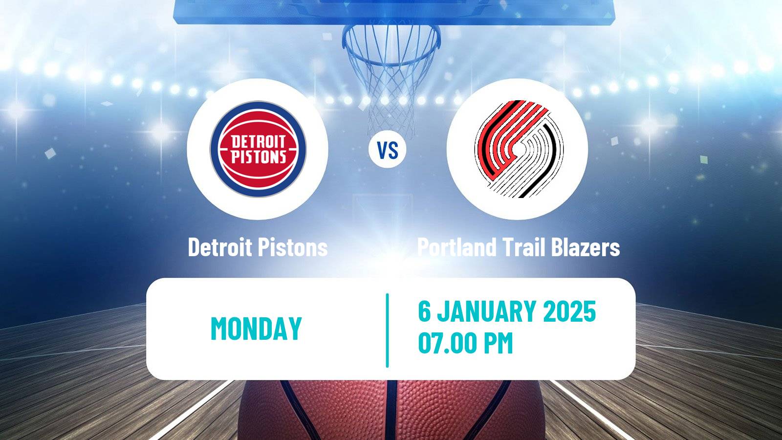 Basketball NBA Detroit Pistons - Portland Trail Blazers