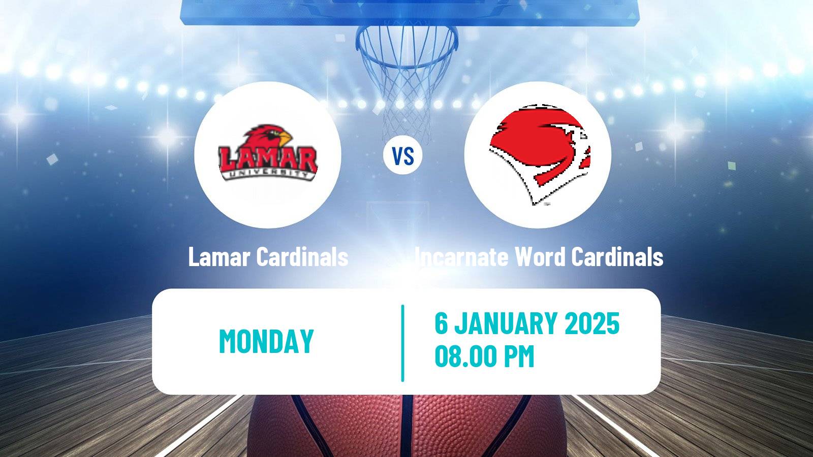 Basketball NCAA College Basketball Lamar Cardinals - Incarnate Word Cardinals