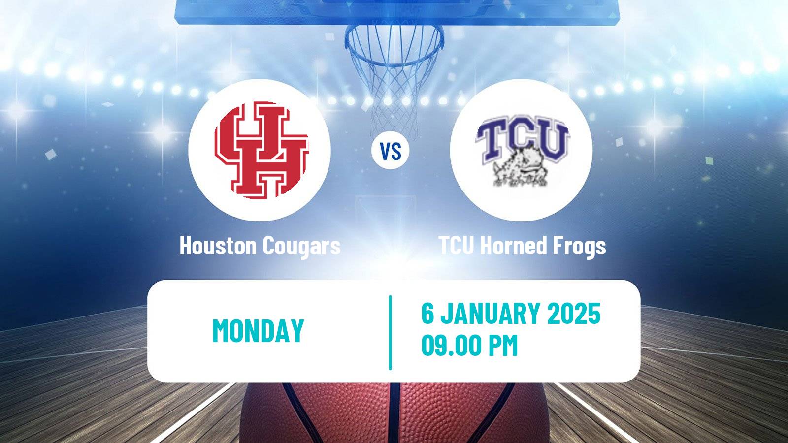 Basketball NCAA College Basketball Houston Cougars - TCU Horned Frogs