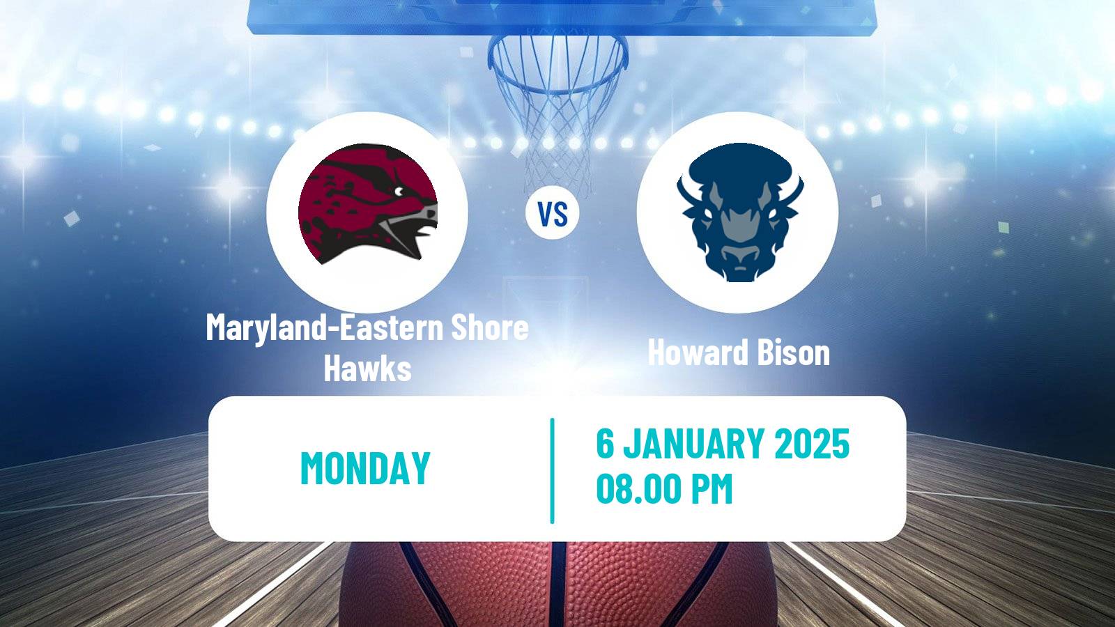 Basketball NCAA College Basketball Maryland-Eastern Shore Hawks - Howard Bison