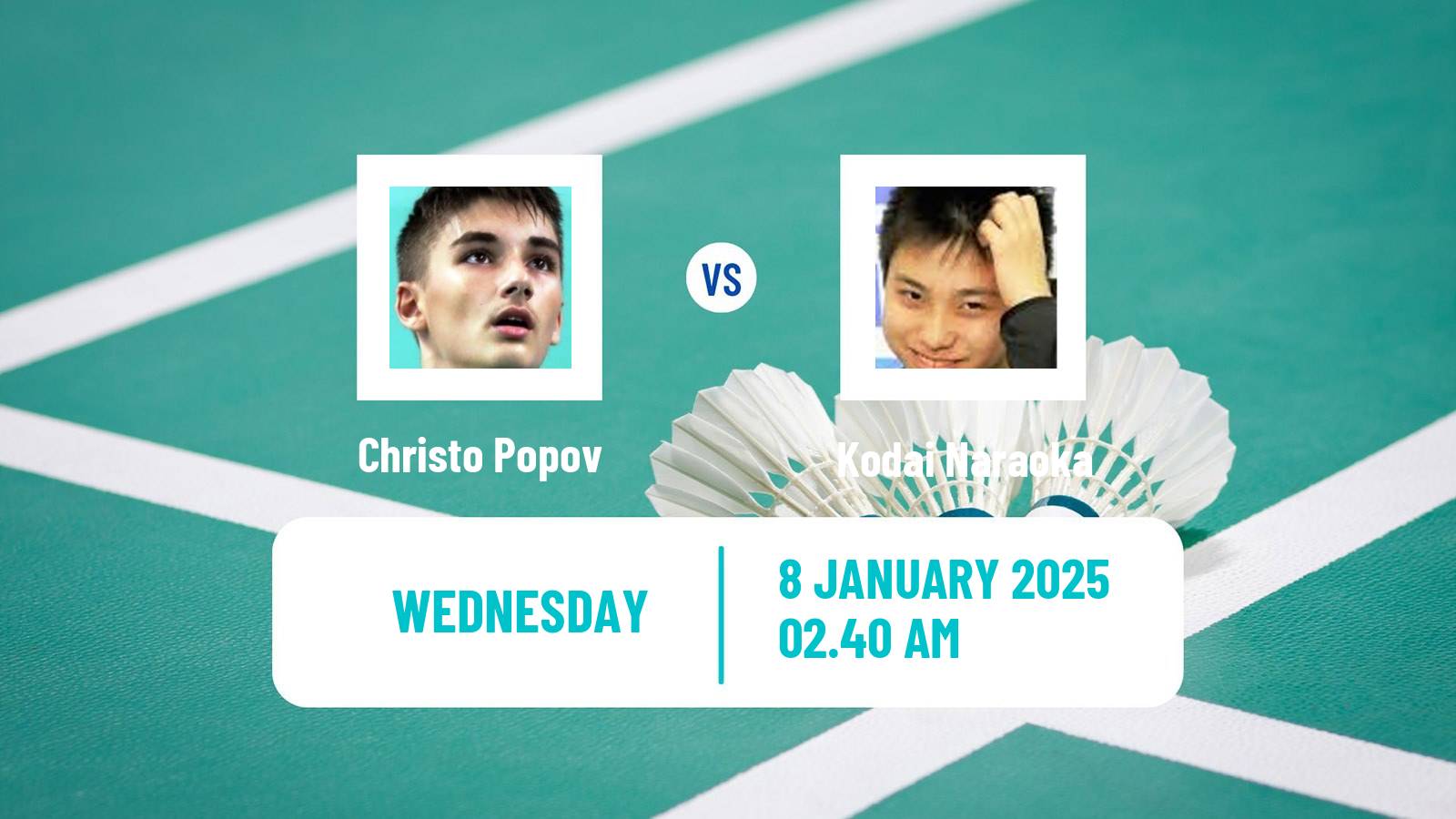 Badminton BWF World Tour Malaysia Open Men Christo Popov - Kodai Naraoka