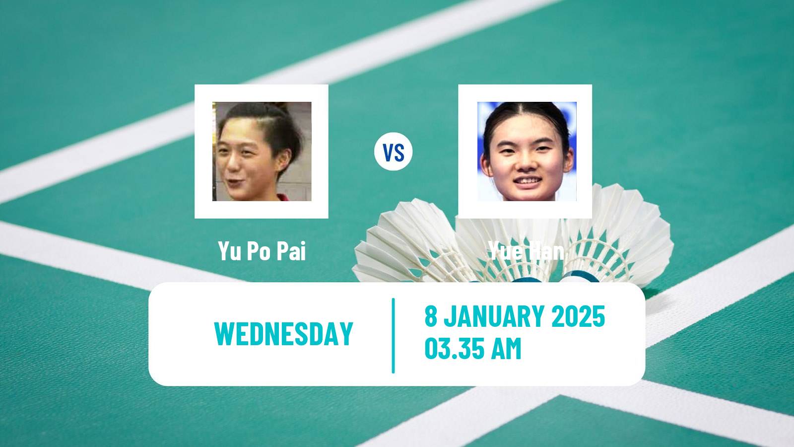 Badminton BWF World Tour Malaysia Open Women Yu Po Pai - Yue Han