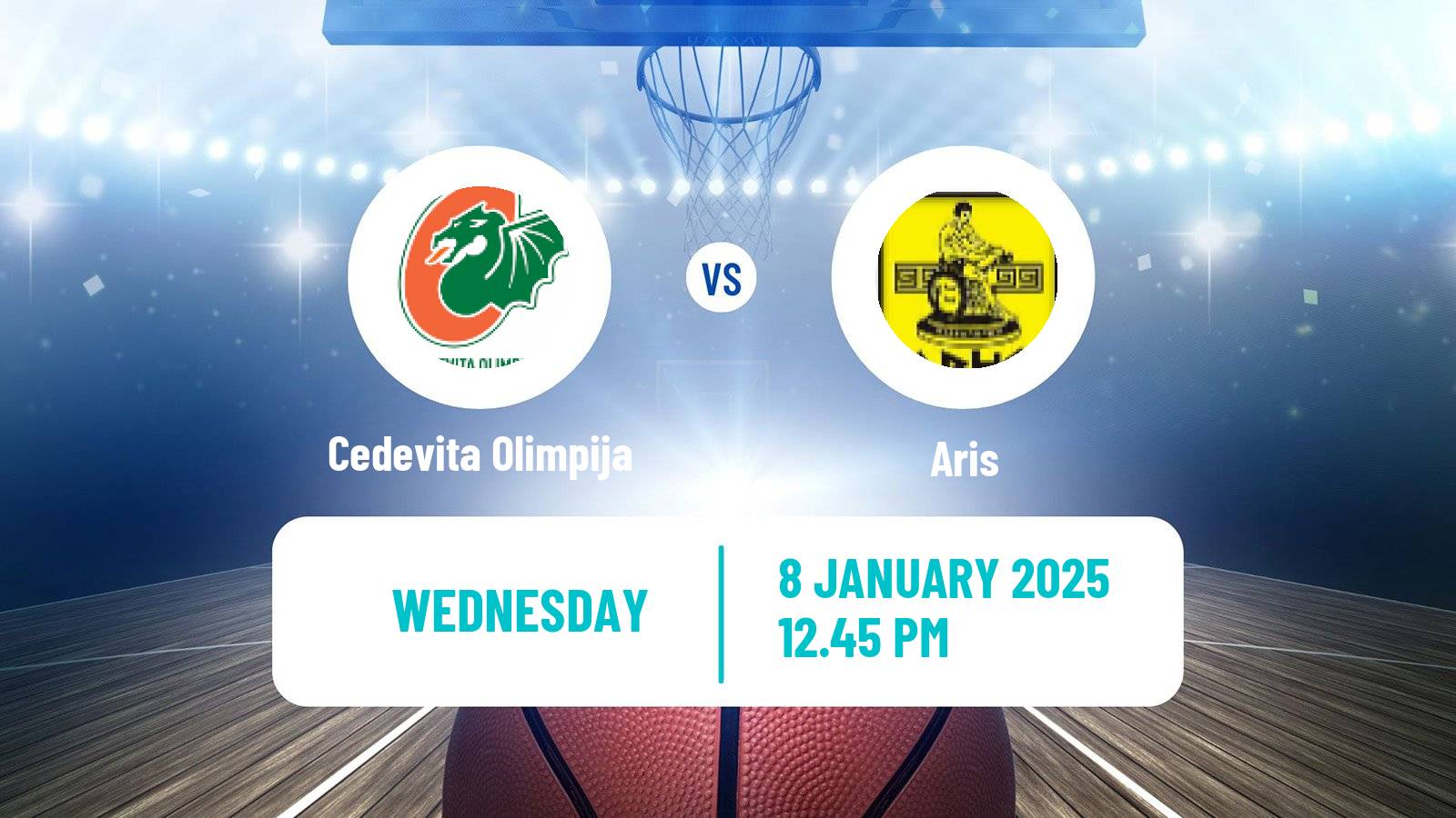 Basketball Eurocup Cedevita Olimpija - Aris