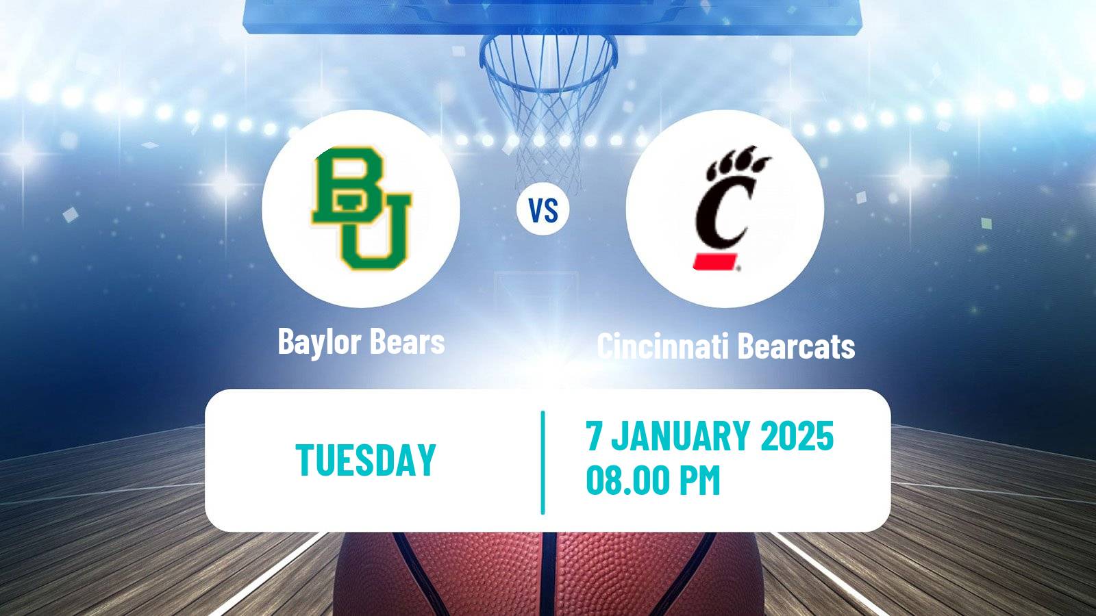 Basketball NCAA College Basketball Baylor Bears - Cincinnati Bearcats