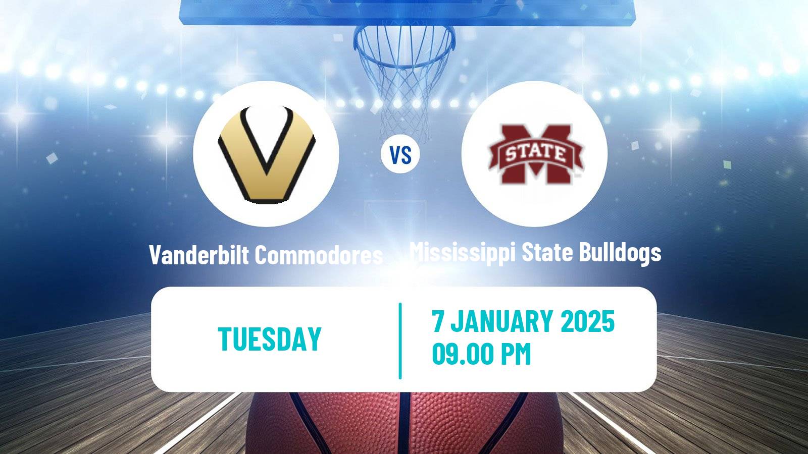 Basketball NCAA College Basketball Vanderbilt Commodores - Mississippi State Bulldogs