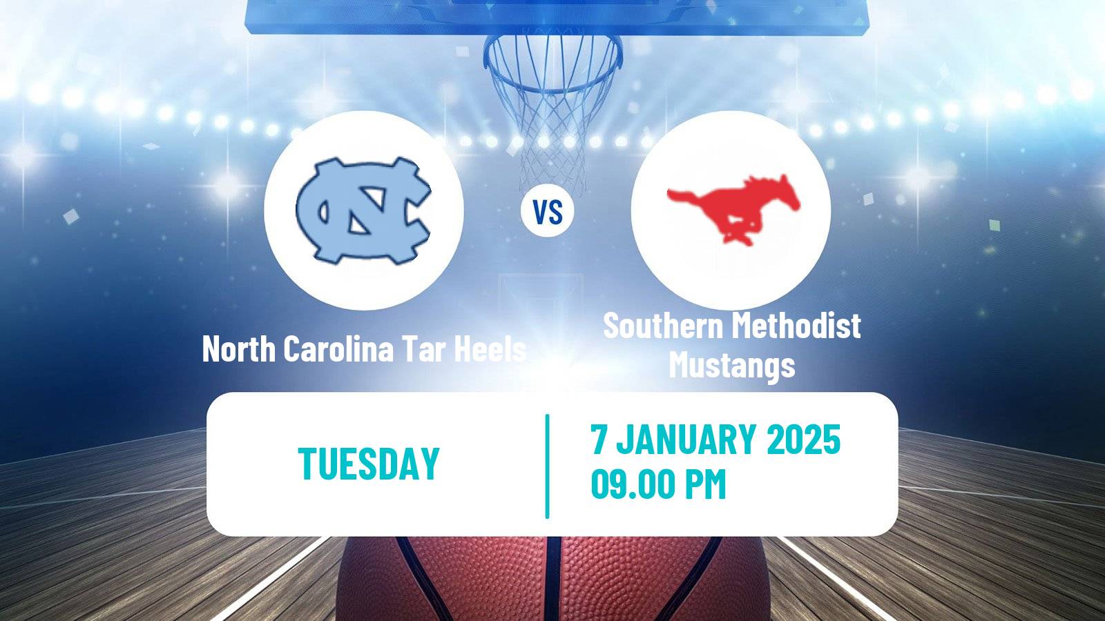 Basketball NCAA College Basketball North Carolina Tar Heels - Southern Methodist Mustangs