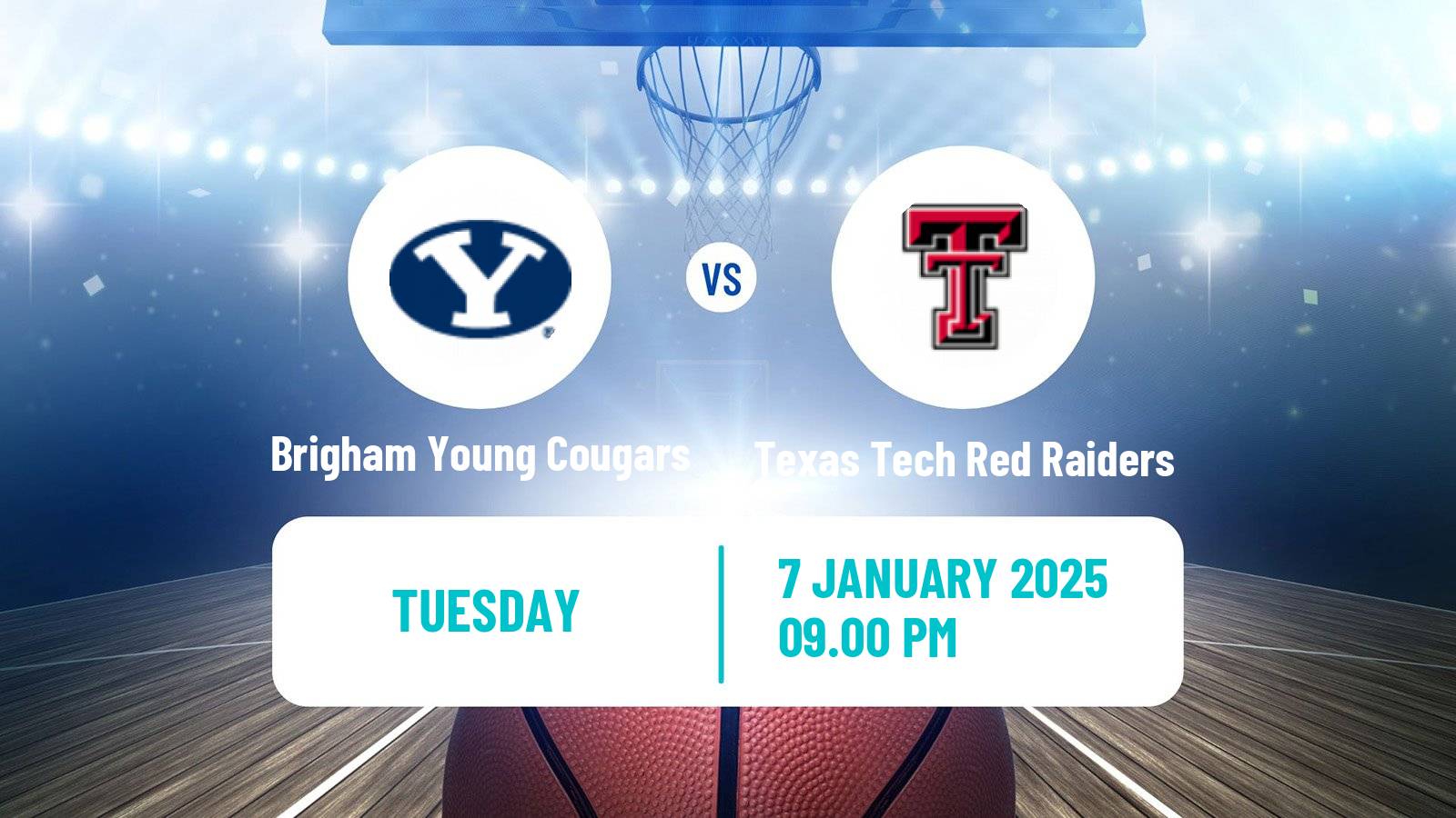 Basketball NCAA College Basketball Brigham Young Cougars - Texas Tech Red Raiders