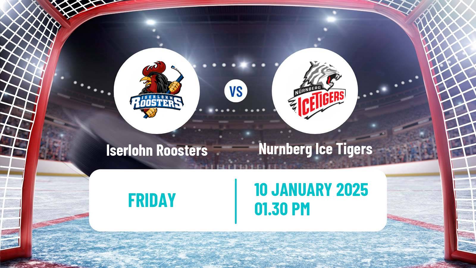 Hockey German Ice Hockey League Iserlohn Roosters - Nurnberg Ice Tigers