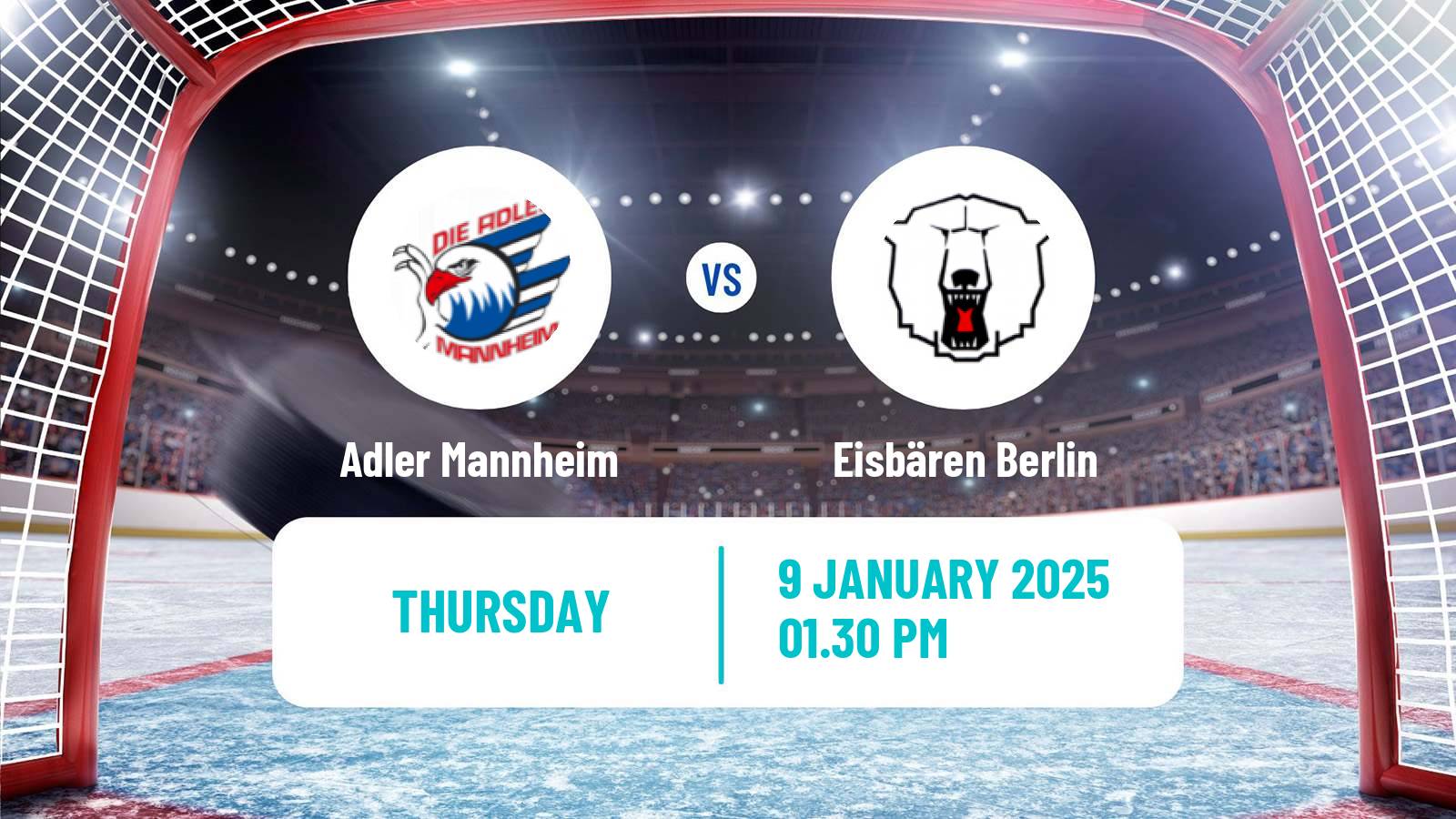 Hockey German Ice Hockey League Adler Mannheim - Eisbären Berlin