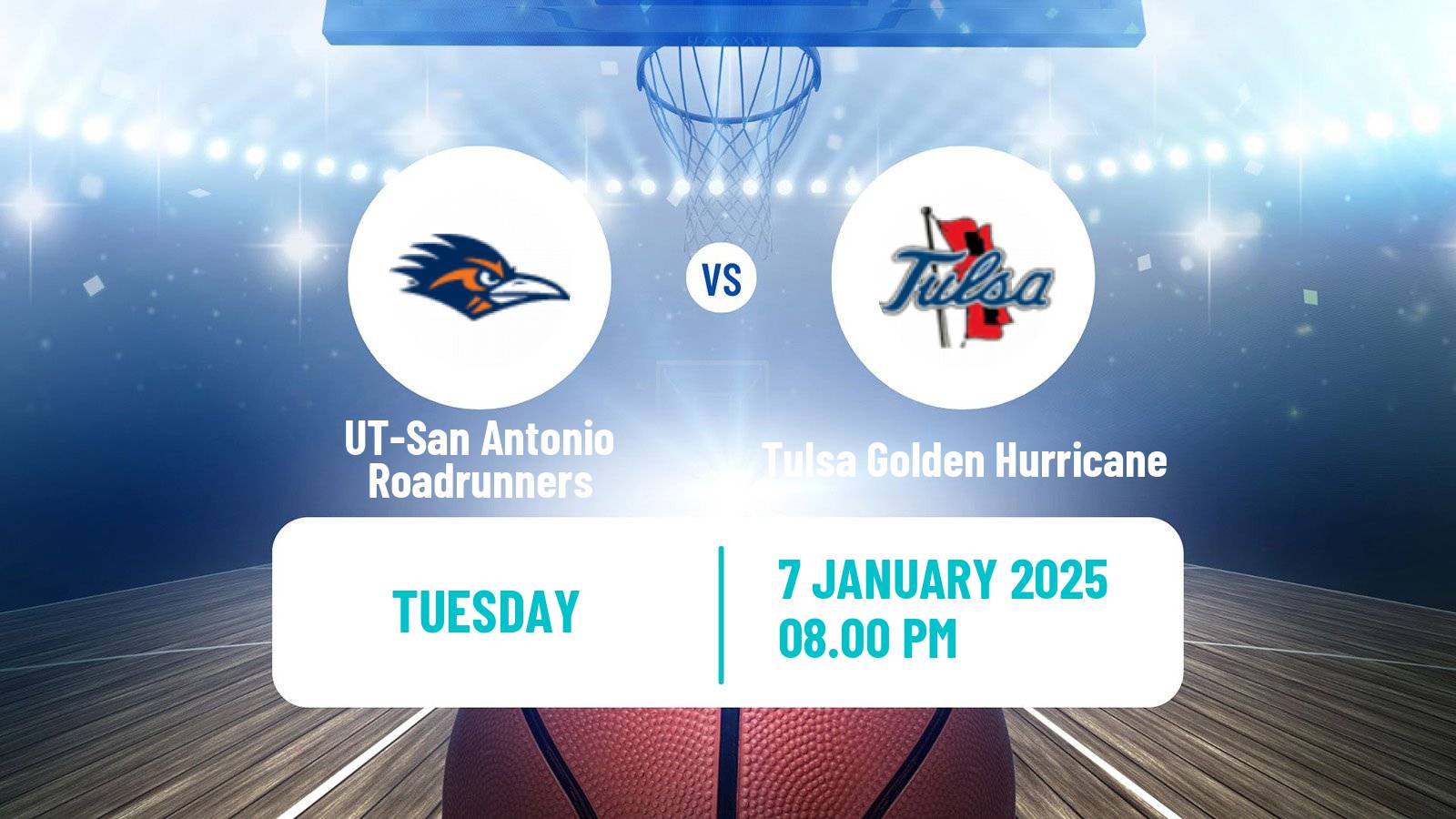 Basketball NCAA College Basketball UT-San Antonio Roadrunners - Tulsa Golden Hurricane